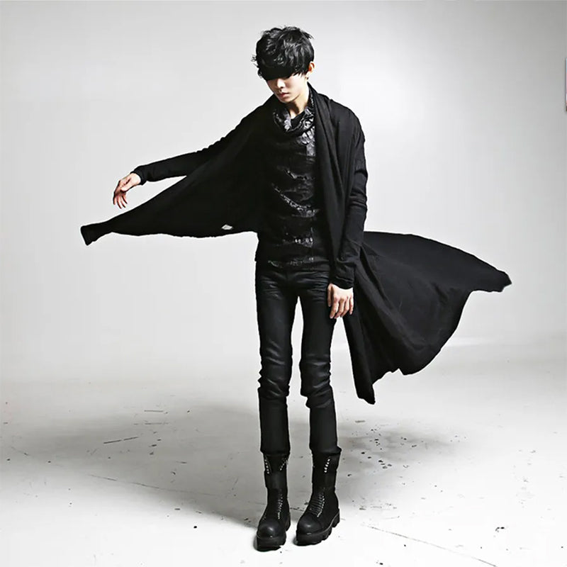 Longline Black Cardigan – S–3XL