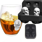 Four-Skull Silicone Ice Cube Tray with Lid