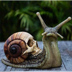 Snail with Skull Shell Resin Ornament