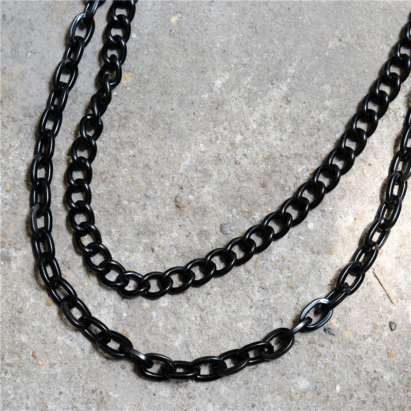 Black Handcuff-Style Belt Chain – 40–50cm