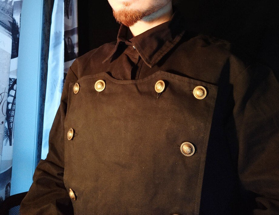 Men's Gothic Western Cowboy Shirt with Bib Front – S–XXL