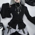 Women's Black Gothic Blouse – S–XL