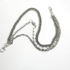 Gothic Triple-Layer Skull Belt Chain – Silver