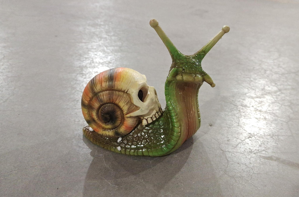 Snail with Skull Shell Resin Ornament