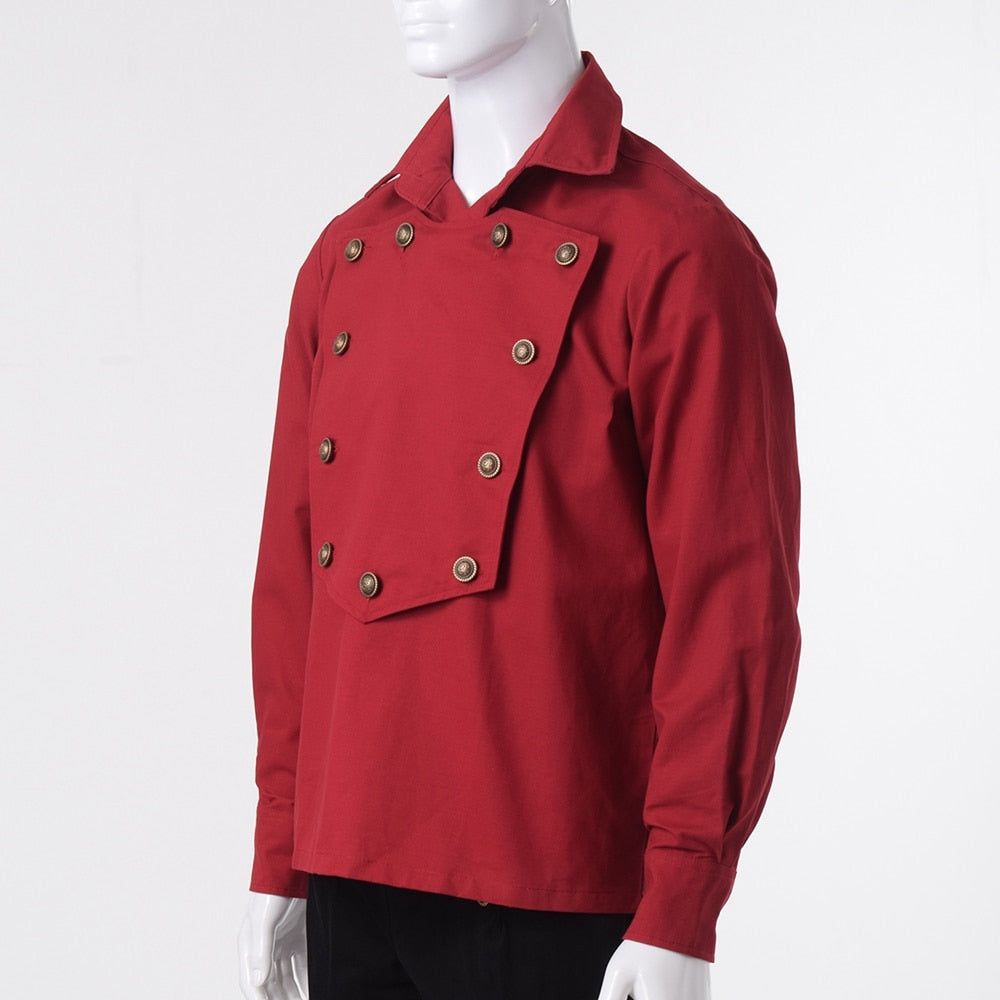Men's Gothic Western Cowboy Shirt with Bib Front – S–XXL