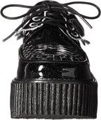 Women's Black Glitter Creeper Shoes with Bat Wings