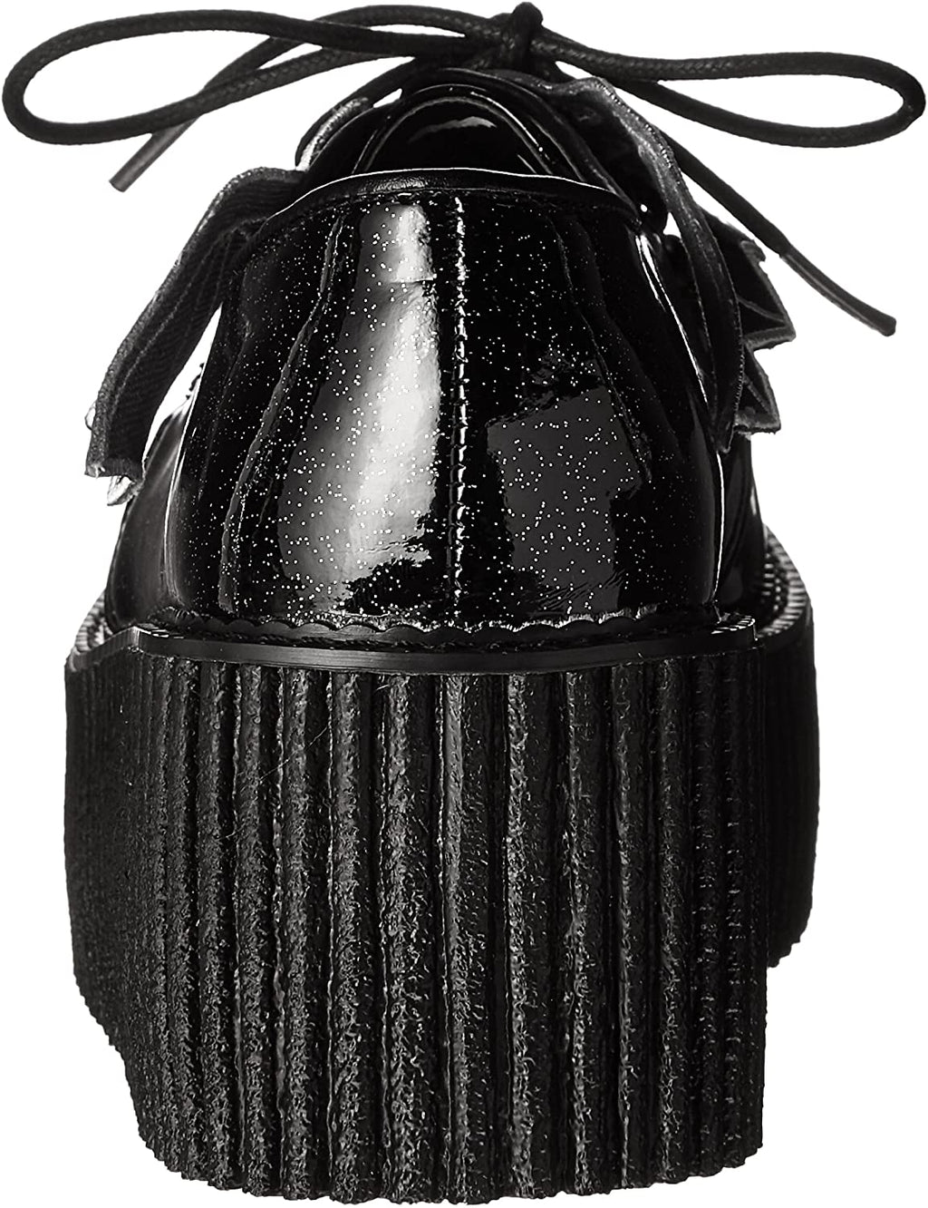 Women's Black Glitter Creeper Shoes with Bat Wings