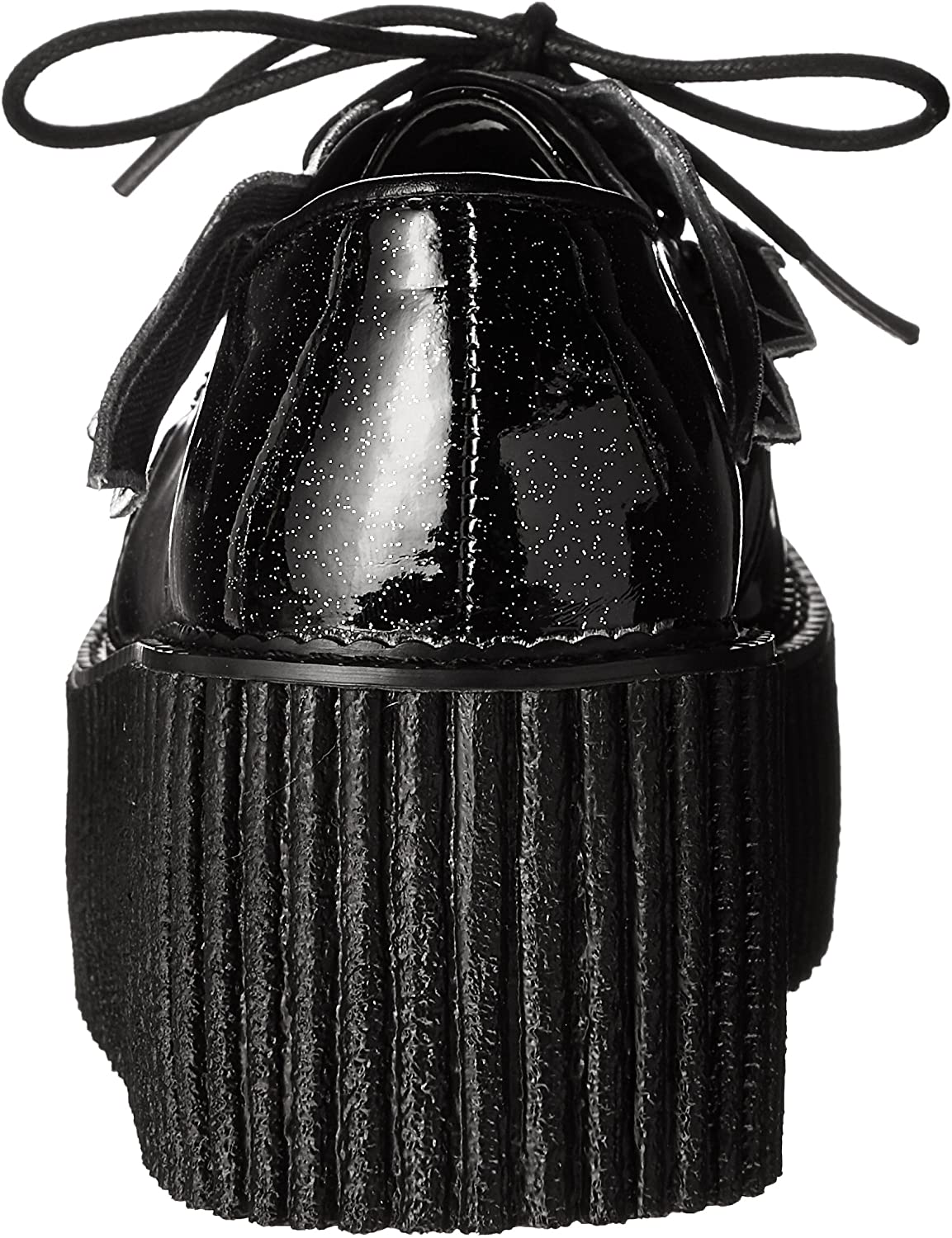 Women's Black Glitter Creeper Shoes with Bat Wings