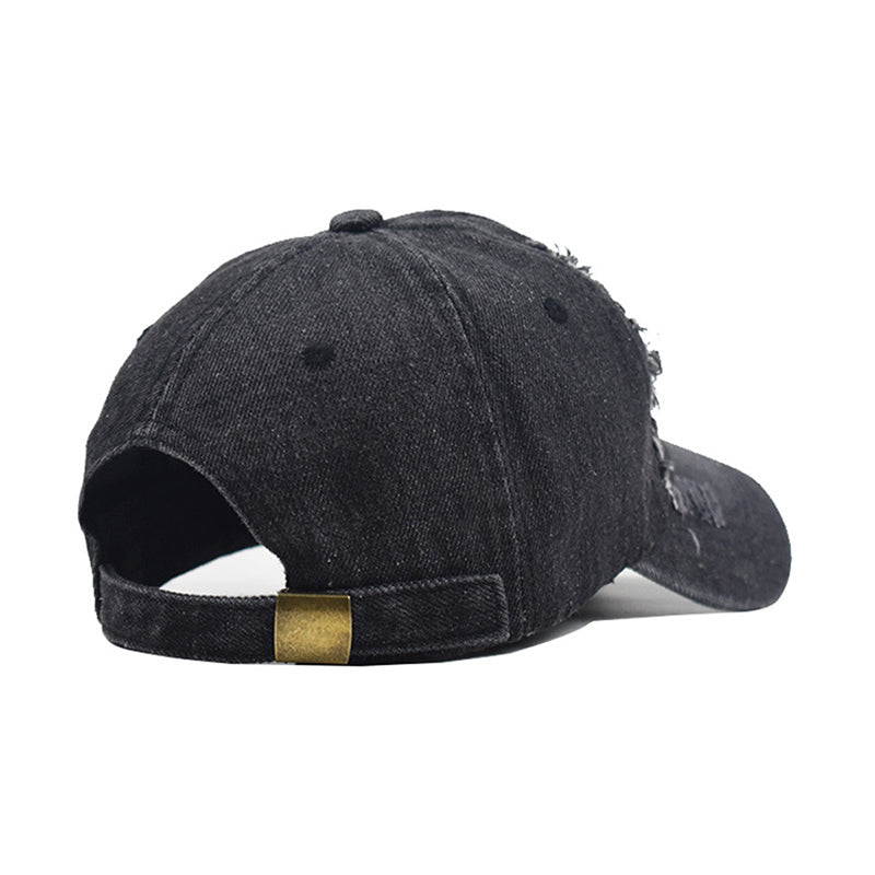 Men's Distressed Gothic Cap – Cotton, Black or Blue