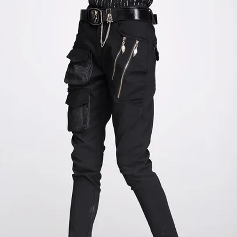 Women's Black Zipper Pocket Harem Pants – S–XL