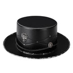 Gothic Occult Plague Doctor Top Hat – Skull & Chain Detail
