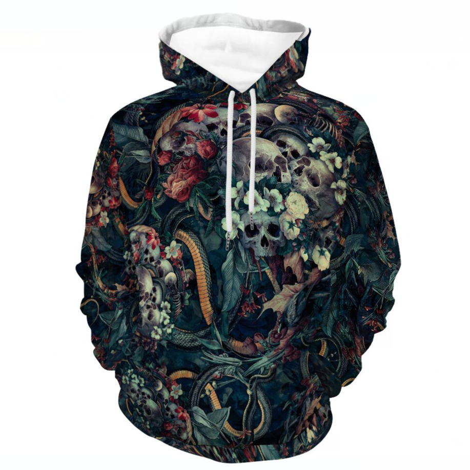 Wilderness Skull Graphic Hoodie – XS–3XL