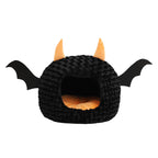 Black & Orange Bat House Pet Bed – 43 cm