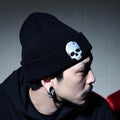 Gothic Skull Print Beanie – Red, White or Grey