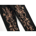 Men's Black Gothic Denim Jeans – Streetwear Fit