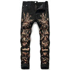 Men's Black Gothic Denim Jeans – Streetwear Fit