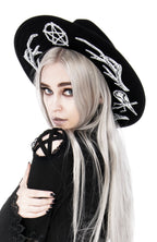 Black Pagan Wide-Brim Wool Hat – 57 & 58cm