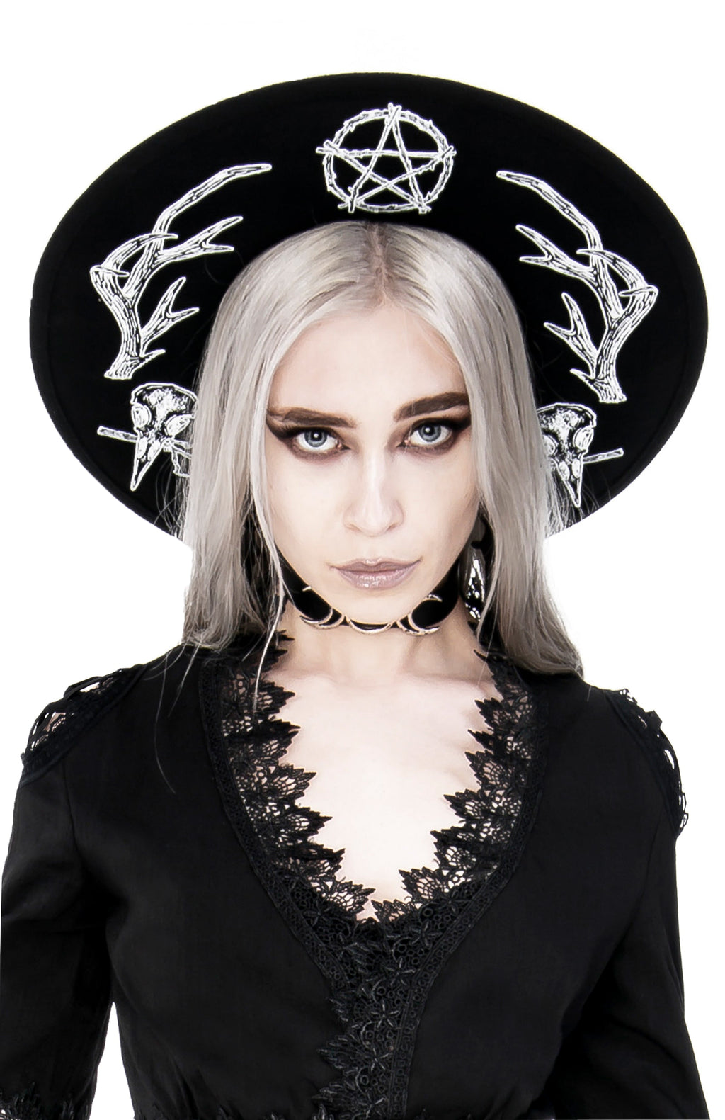 Black Pagan Wide-Brim Wool Hat – 57 & 58cm