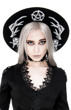 Black Pagan Wide-Brim Wool Hat – 57 & 58cm