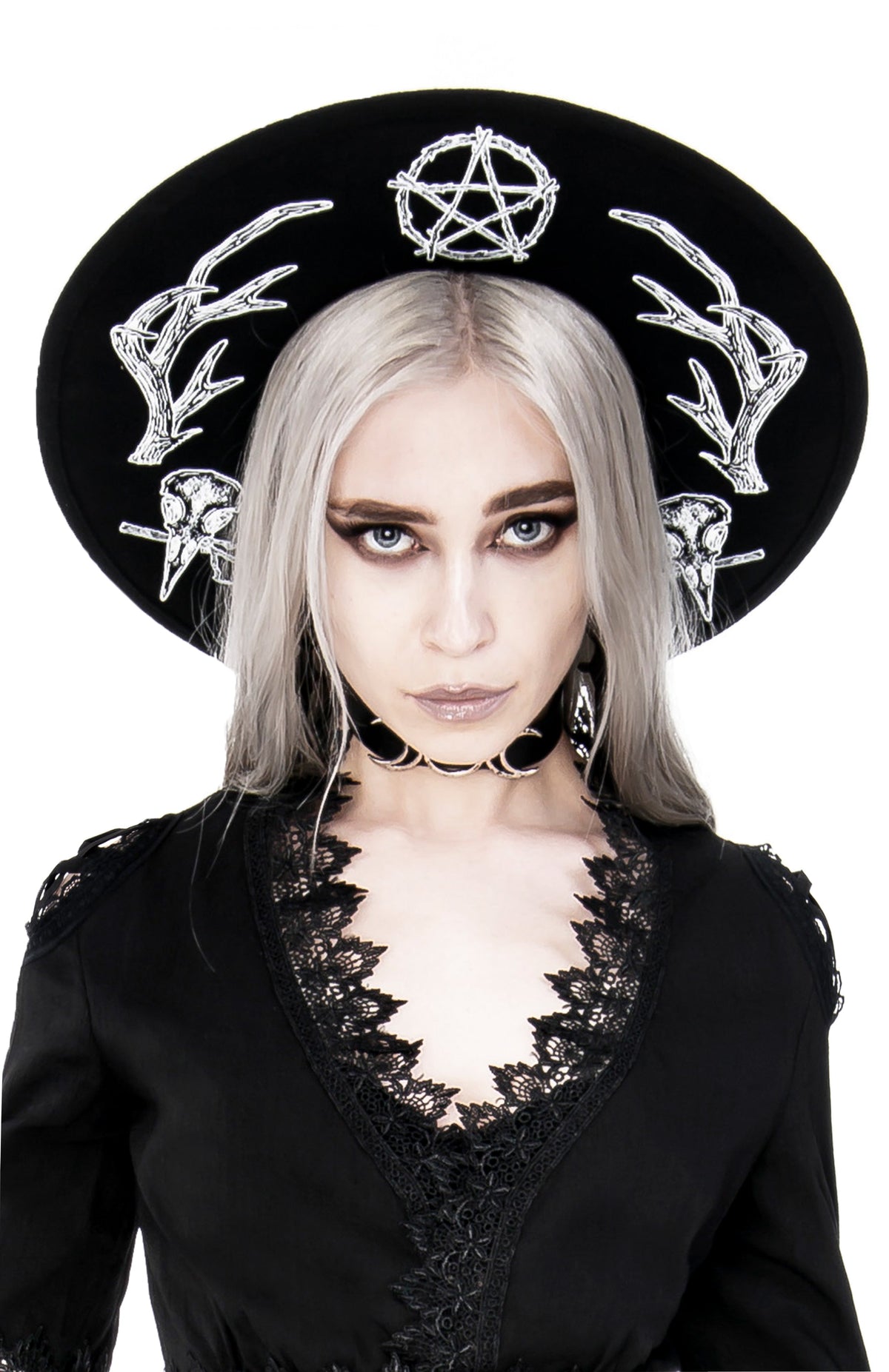 Black Pagan Wide-Brim Wool Hat – 57 & 58cm