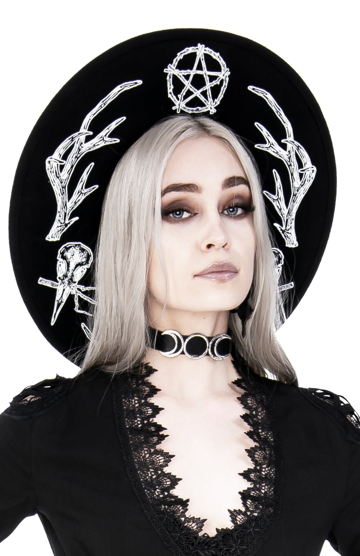 Black Pagan Wide-Brim Wool Hat – 57 & 58cm