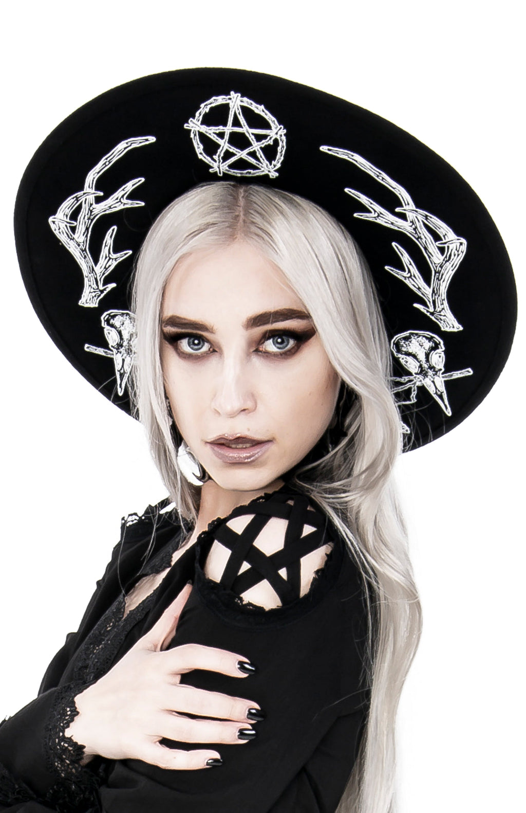 Black Pagan Wide-Brim Wool Hat – 57 & 58cm