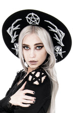 Black Pagan Wide-Brim Wool Hat – 57 & 58cm