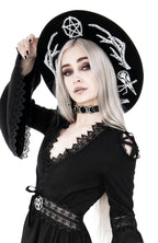 Black Pagan Wide-Brim Wool Hat – 57 & 58cm