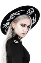 Black Pagan Wide-Brim Wool Hat – 57 & 58cm