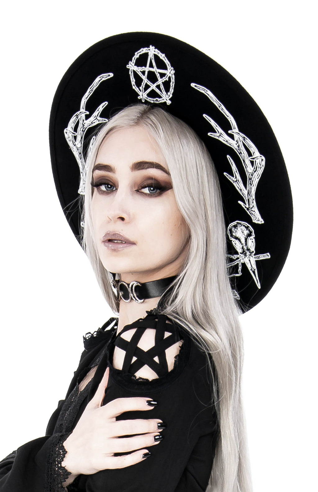 Black Pagan Wide-Brim Wool Hat – 57 & 58cm
