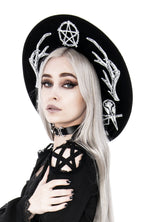 Black Pagan Wide-Brim Wool Hat – 57 & 58cm