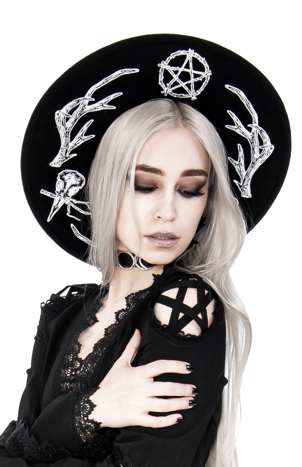 Black Pagan Wide-Brim Wool Hat – 57 & 58cm