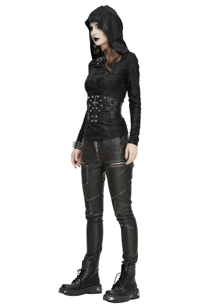 Black Gothic Industrial Waist Cincher