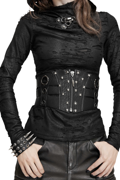 Black Gothic Industrial Waist Cincher