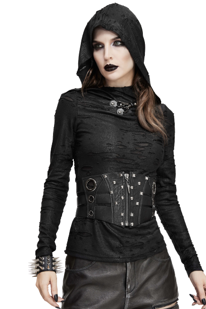 Black Gothic Industrial Waist Cincher