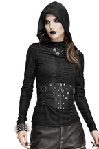 Black Gothic Industrial Waist Cincher