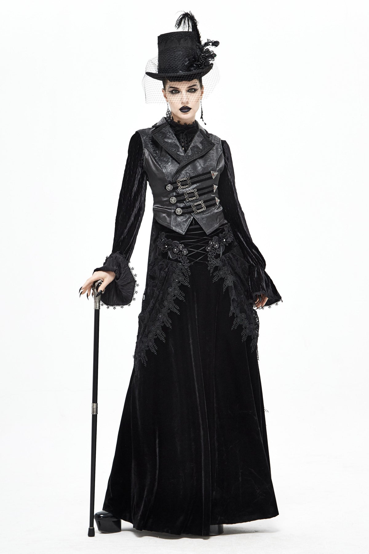Gothic Dragon Claw Cane with Crystal-Style Globe – 95cm