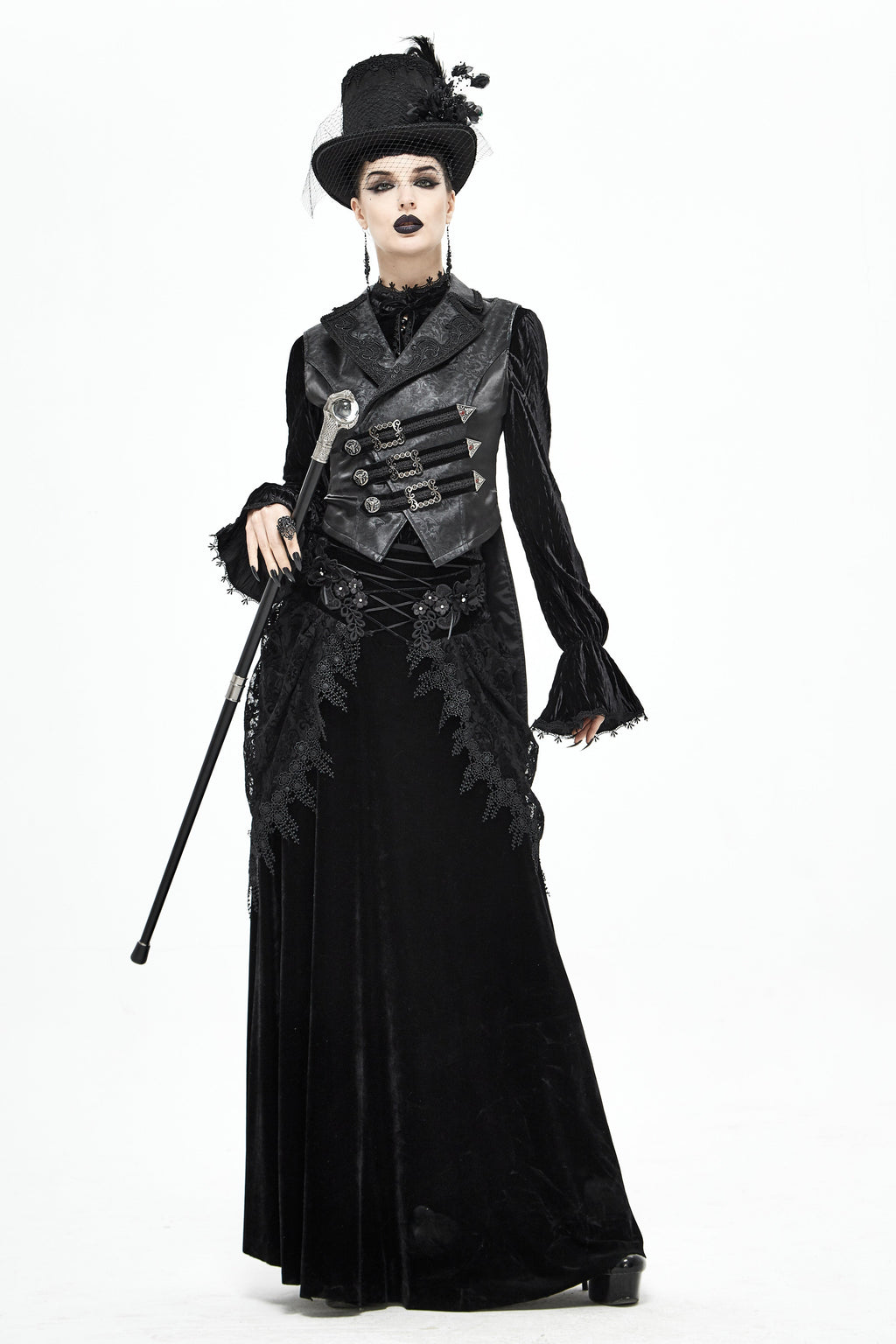 Gothic Dragon Claw Cane with Crystal-Style Globe – 95cm