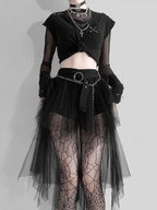 Women's Gothic Mesh Skirt – Black