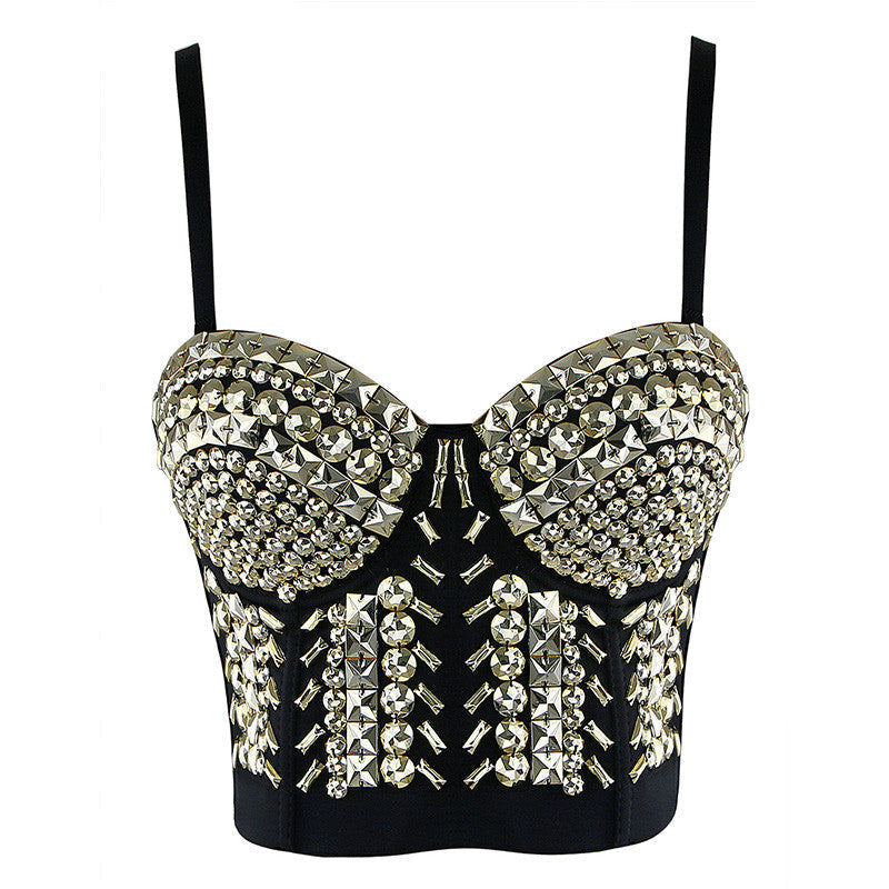 Women's Metallic Gothic Top – Silver or Gold