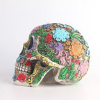 Colourful Skull Resin Decoration – 19.5 cm