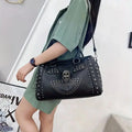Women's Gothic Skull Bag – Black PU Leather