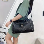 Women's Gothic Skull Bag – Black PU Leather