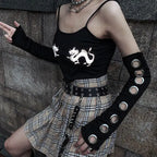 Black Gothic Eyelet Arm Warmer