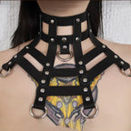 Black Gothic Rivet PU Leather Choker
