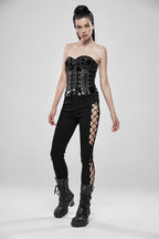 Women's Black Corset-Lace Skinny Jeans – XS–4XL