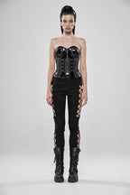 Women's Black Corset-Lace Skinny Jeans – XS–4XL