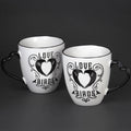 Raven Love Birds Mug Set – 2 × 12 oz