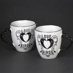 Raven Love Birds Mug Set – 2 × 12 oz