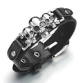 Gothic Skull PU Leather Belt Bracelet – 25.6cm